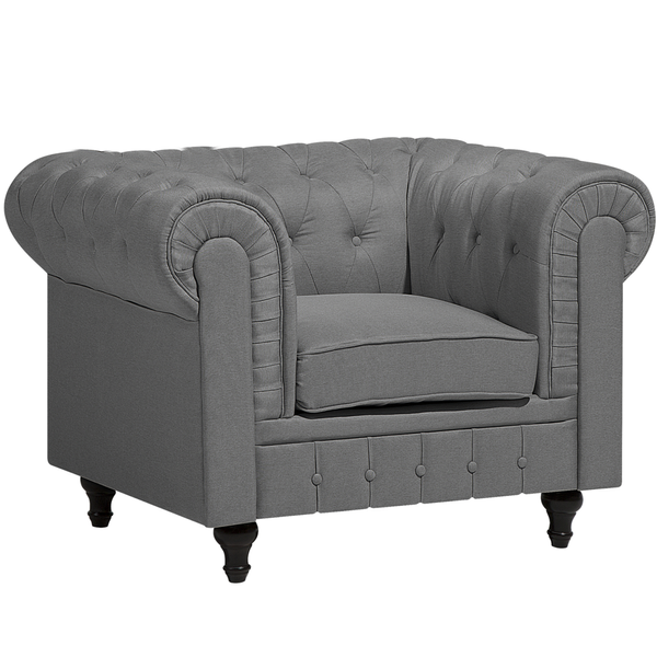 Fotel duży szary CHESTERFIELD zdjęcie 1
