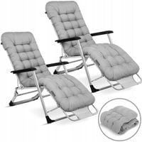 LEŻAK OGRODOWY składany z poduszką Sofotel ChillWell ZESTAW 2 szt szary