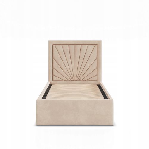 Łóżko Ramowe VASTO BEŻOWE JEDNOOSOBOWE Tapicerowane Pojedyncze VELVET na Arena.pl