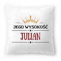 Poduszka Dla Juliana Na Urodziny Ze Zdjęciem Na Prezent Biała 40X40 Cm