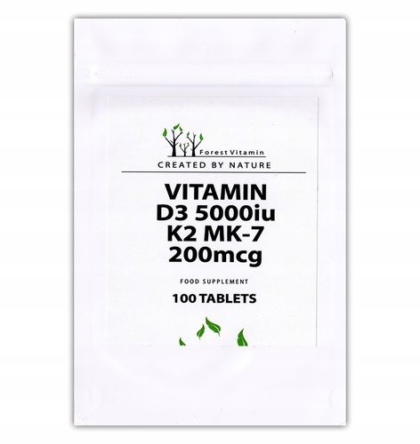 FOREST Vitamin D3 5000IU K2MK7 200mcg 100 tab na Arena.pl