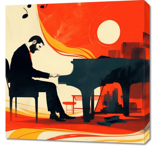 Obraz 70x70cm Pianista zdjęcie 1