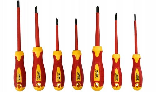ZESTAW WKRĘTAKÓW WKRĘTAKI ŚRUBOKRĘTY IZOLOWANE DLA ELEKTRYKA 1000V 7 na Arena.pl
