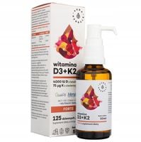 Aura WITAMINA D3 4000IU K2 MK7 FORTE W Kroplach Odporność Zdrowe Zęby 50 ml