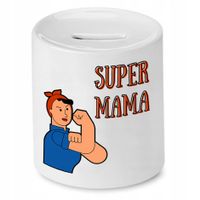 Skarbonka Dla Mamy Matki Super Mama Prezent Z Nadrukiem Ze Zdjęciem