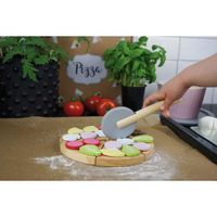 ZABAWKOWA DREWNIANA PIZZA DO KROJENIA