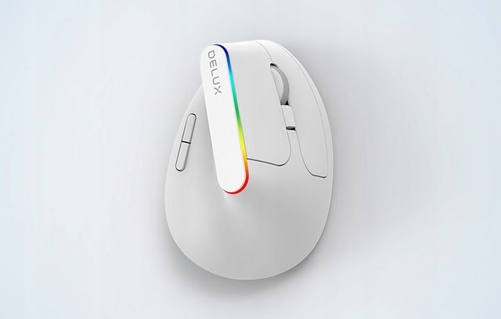 BEZPRZEWODOWA MYSZ PIONOWA DELUX M618C ERGONOMICZNA MYSZKA 2.4G RGB 1600DPI zdjęcie 7