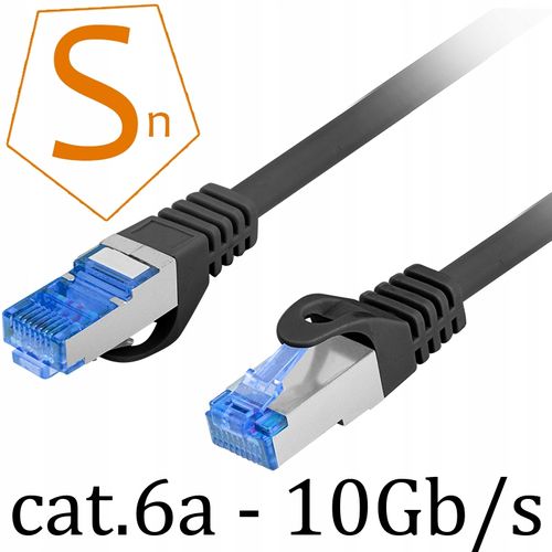 Kabel Ethernet RJ45 LAN kat.6A SFTP LSZH 10m czarn na Arena.pl