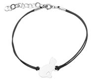 Bransoletka Sznurkowa Kot Kotek Srebro 925