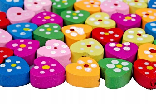 Drewniane koraliki SERCE 12mm żółty 10szt. na Arena.pl