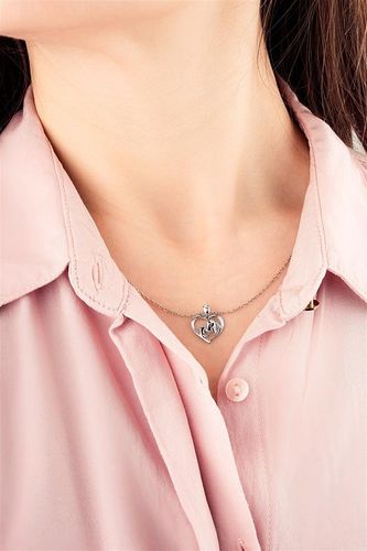 Naszyjnik Srebrny Zawieszka i Łańcuszek Serce Serduszko Koń i Dziewczyna na Arena.pl