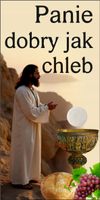 Baner religijny 200x100 cm Dekoracja boże ciało Panie dobry jak chleb