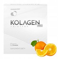 KOLAGEN PRO +BIOTYNA Naturalny KOLAGEN RYBI Stawy Włosy POMARAŃCZOWY 30sasz