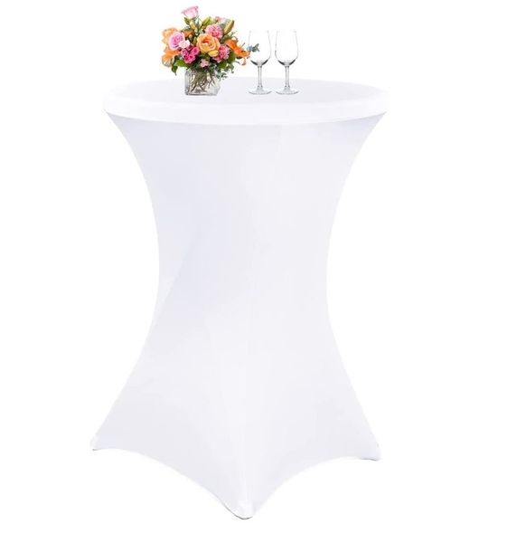 Pokrowiec na stolik koktajlowy BIAŁY 80 cm zdjęcie 1