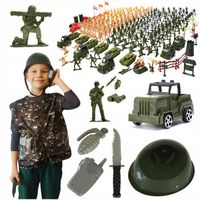 ŻOŁNIERZYKI BAZA WOJSKOWA FIGURKI CZOŁGI WOJSKO ZESTAW XXL 307EL KOSTIUM