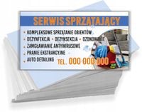 Wizytówki firmowe REKLAMOWE Foliowane 1000 szt SERWIS SPRZĄTAJĄCY