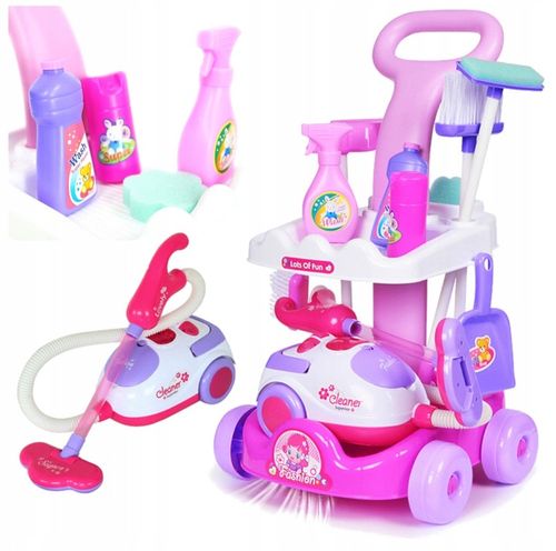 ZESTAW DO SPRZĄTANIA dla dzieci ODKURZACZ WCIĄGA WÓZEK MOP MIOTŁA SPRAY na Arena.pl