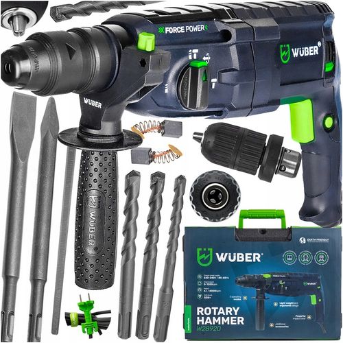 MŁOTOWIERTARKA UDAROWA 4000BPM 230V WIERTARKA 2500W 4J SDS+SAMOZACISK na Arena.pl