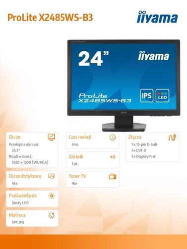 IIYAMA 24'' X2485WS-B3 IPS DP/DVI na Arena.pl