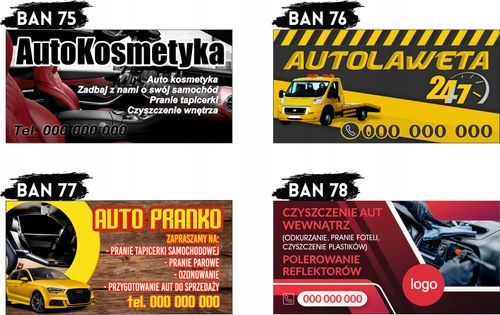 BANER OCZKOWANY reklamowy 100x50 cm różne wzory MECHANIK ELEKTRYK plandeka na Arena.pl