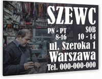 nadruk UV TABLICZKA reklamowa nierdzewna 40x30 szyld szewc naprawa obuwia
