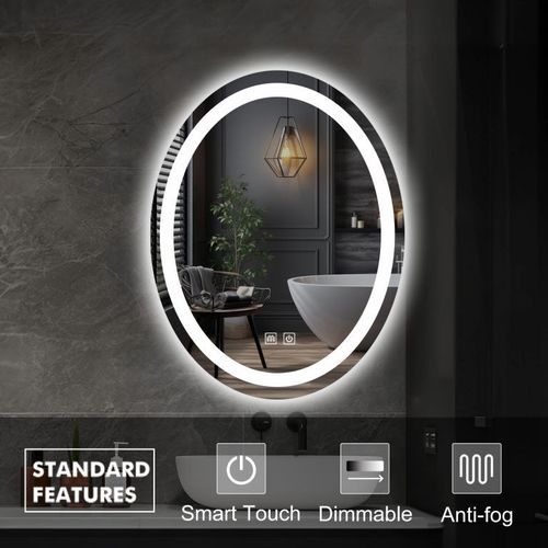 IREDA Lustro łazienkowe z oświetleniem, 80x60cm, głośnik na Arena.pl