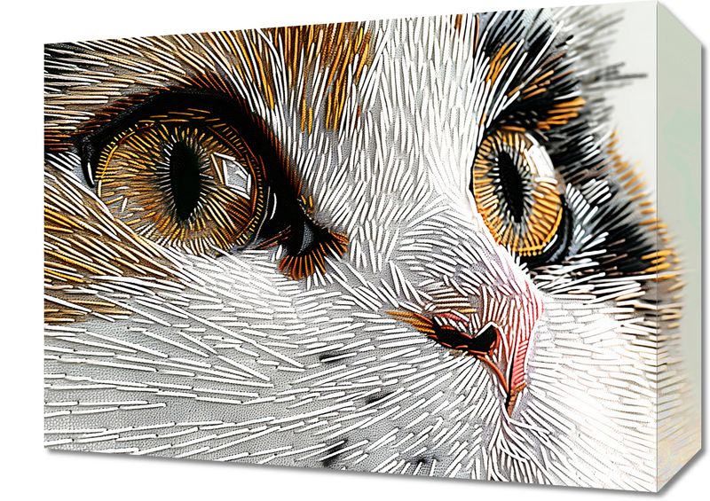 Obraz 40x30cm Nitkowany Kot zdjęcie 1