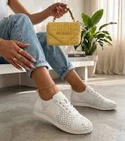 Biała Sneakersy Trampki Ażurowe Elowen 36