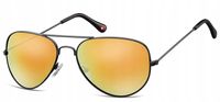 Okulary PILOTKI CZARNO-POMARAŃCZ LUSTRZANE AVIATOR PRZECIWSŁONECZNE