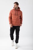 Brązowa męska bluza z kapturem BASIC HOODIE 152 T BROWN rozmiar L