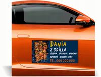 Magnes na samochód reklama magnetyczna 60x30 cm dania z grilla gastronomia