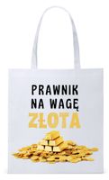 Dla Prawnika Adwokata Torba Eco Biała Shopper Z Nadrukiem Ze Zdjęciem