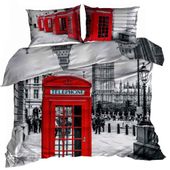 Pościel 3D bawełna satyna 200x220cm ANGIELSKA BUDKA