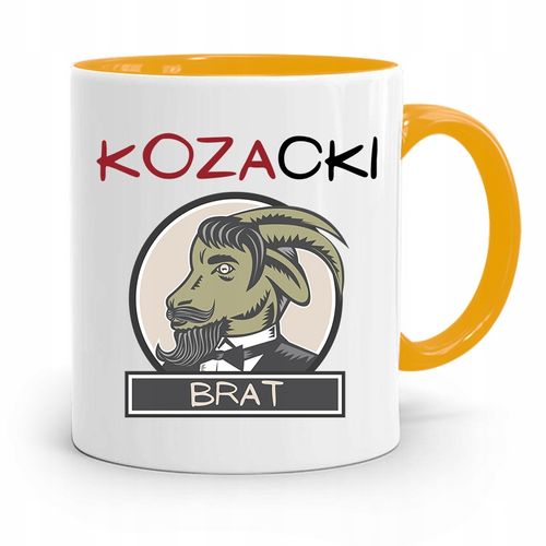 Kubek Żółty Prezent Dla Brata Dziecka Kozacki Brat Z Nadrukiem Ze Zdjęciem na Arena.pl
