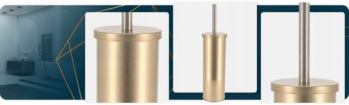 Szczotka do WC toaletowa nowoczesna GLAMOUR ZŁOTA z pojemnikiem metalowa na Arena.pl