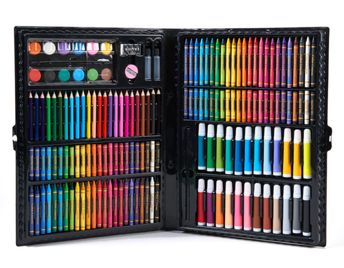Zestaw artystyczny szkolny kreatywny malarski 168 elementów w walizce na Arena.pl