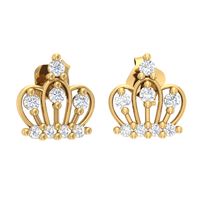 ZŁOTE KOLCZYKI KORONA KORONYDLA KSIĘŻNICZKI Z CYRKONIAMI NA SZTYFT PR. 585