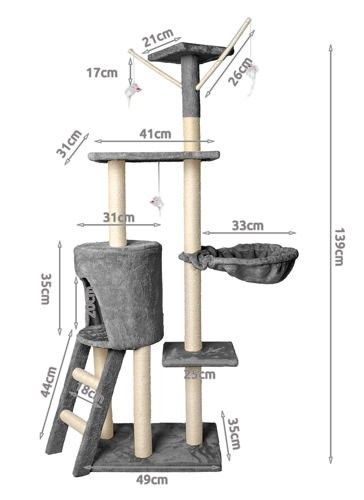 Drzewko dla kota 138cm szare na Arena.pl