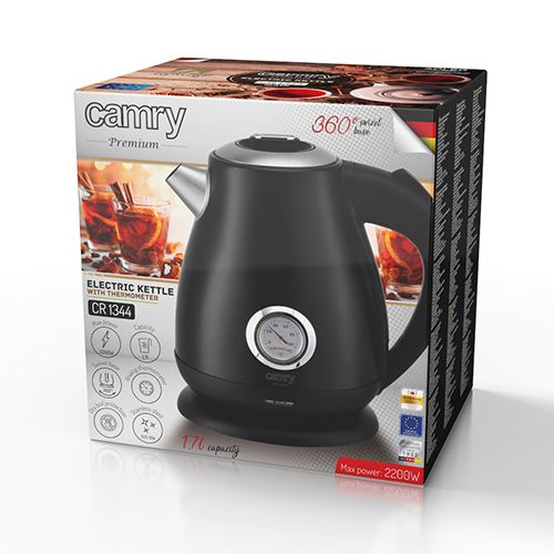CR 1344 black Czajnik metalowy z termometrem 1,7L na Arena.pl