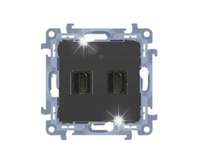 GNIAZDO HDMI 1.4 PODWÓJNE SIMON 10 CGHDMI2.01/49 CZARNY MAT