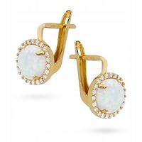 ORYGINALNE ZŁOTE KOLCZYKI Z OPALEM 333 8K