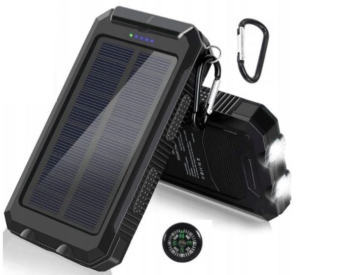 SOLARNY POWER BANK 20000mAh 2x USB LATARKA zdjęcie 1