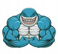 Sticker Rekin Paker Siłka Kreskówka DUŻA 30 cm XL