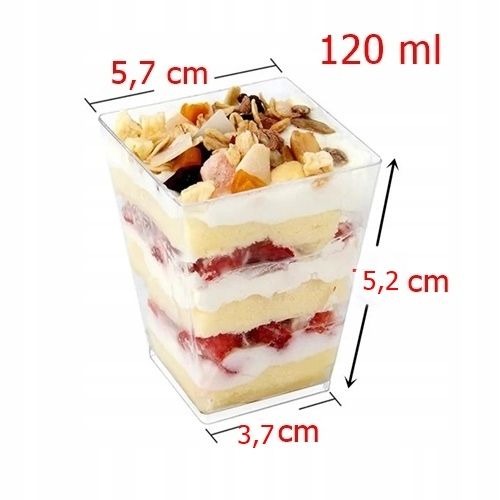 POJEMNIKI PUCHARKI NA DESER PRZEKĄSKI MONOPORCJE SŁODKI STÓŁ 120ML na Arena.pl
