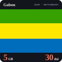 Karta eSIM Internet Gabon 5 GB na 30 dni - bez rejestracji