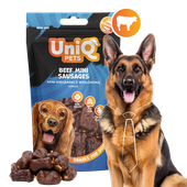 Przysmaki dla psa smaczki mini kiełbaski z wołowiną 80g UNIQ PETS