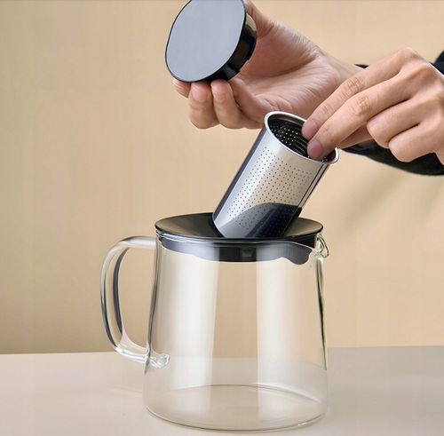 SZKLANY DZBANEK ZAPARZACZ DO HERBATY ZIÓŁ STALOWE SITKO 1,5L na Arena.pl