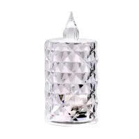 Świeczka kryształowa 6.5x3.6cm led wkład do znicza stroika na baterie