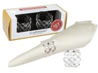 Kpl. 2 Pierścieni na serwetkę - Obrączki ażurowe, srebrna