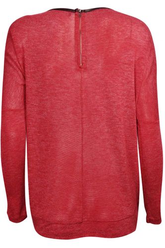 Bordowa Luźna Bluzka Zip - 40 / L na Arena.pl